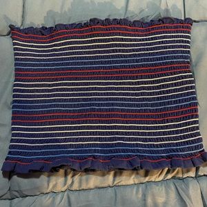Arizona Jean Co, Red, White, and Blue striped tube top. Size Large